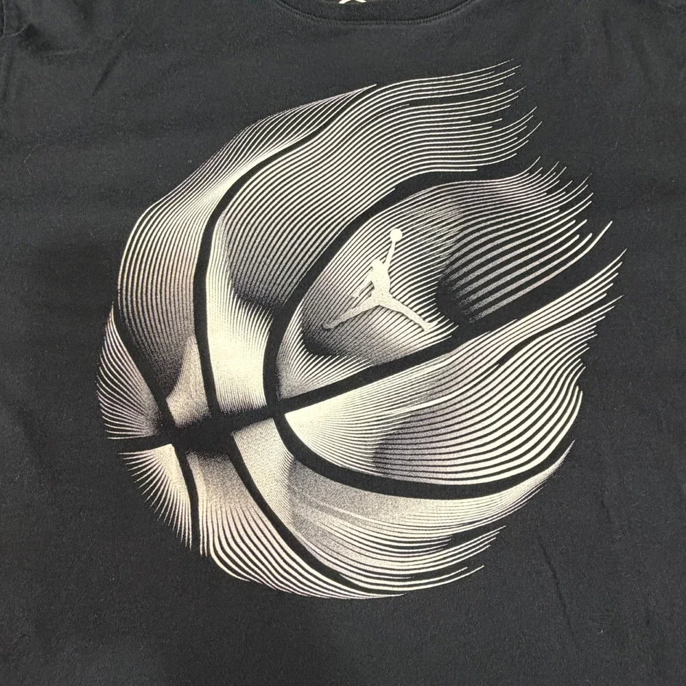 Jordan T-Shirt Mens XL Dri-FIT Graphic Basketball Black Short Sleeve EUC